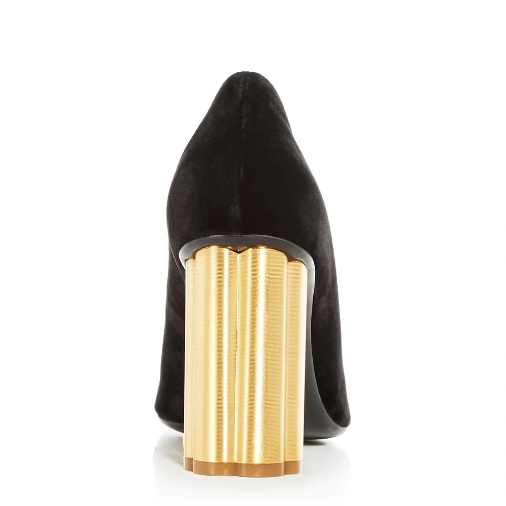 NIB SALVATORE FERRAGAMO Women's Capua Velvet Floral Heel Pumps